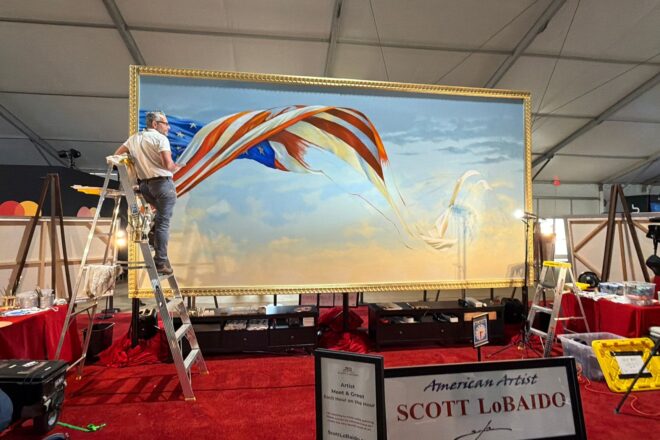 Scott LoBaido Creates America’s Largest Oil Painting of the American Flag on Canvas